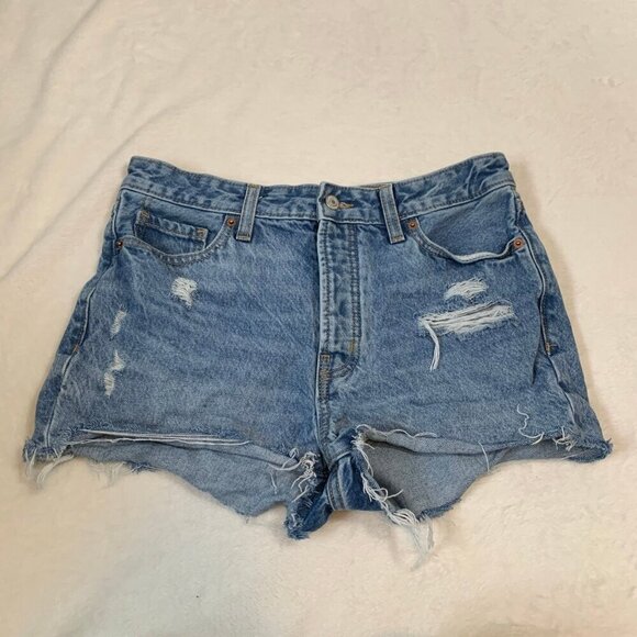 Old Navy O.G. Short high rise distressed button fly 100% cotton denim jean short - Picture 1 of 8
